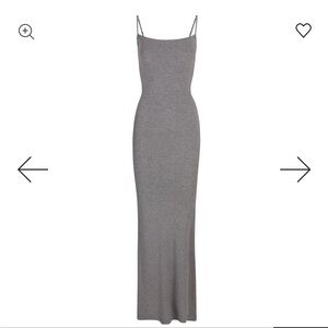 SKIMS Gray Bodycon Maxi Dress Spaghetti Strap